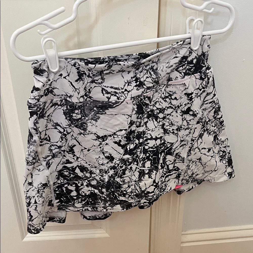 Black and White Marble Print Skirt